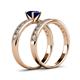 4 - Ronia Classic Blue Sapphire and Diamond Bridal Set Ring 