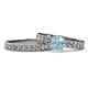 1 - Ronia Classic Aquamarine and Diamond Bridal Set Ring 