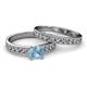 2 - Ronia Classic Aquamarine and Diamond Bridal Set Ring 