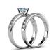 4 - Ronia Classic Aquamarine and Diamond Bridal Set Ring 