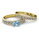 2 - Ronia Classic Aquamarine and Diamond Bridal Set Ring 