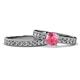 1 - Ronia Classic Pink Tourmaline and Diamond Bridal Set Ring 