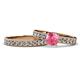 1 - Ronia Classic Pink Tourmaline and Diamond Bridal Set Ring 