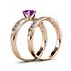 4 - Ronia Classic Amethyst and Diamond Bridal Set Ring 