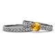 1 - Ronia Classic Citrine and Diamond Bridal Set Ring 