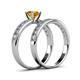 4 - Ronia Classic Citrine and Diamond Bridal Set Ring 