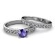 2 - Ronia Classic Iolite and Diamond Bridal Set Ring 
