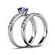 4 - Ronia Classic Iolite and Diamond Bridal Set Ring 