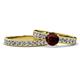 1 - Ronia Classic Red Garnet and Diamond Bridal Set Ring 