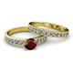 2 - Ronia Classic Red Garnet and Diamond Bridal Set Ring 