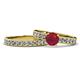 1 - Ronia Classic Ruby and Diamond Bridal Set Ring 
