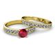 2 - Ronia Classic Ruby and Diamond Bridal Set Ring 