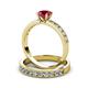 3 - Ronia Classic Ruby and Diamond Bridal Set Ring 