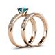 4 - Ronia Classic London Blue Topaz and Diamond Bridal Set Ring 