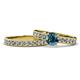 1 - Ronia Classic Blue and White Diamond Bridal Set Ring 