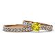 1 - Ronia Classic Yellow and White Diamond Bridal Set Ring 