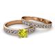 2 - Ronia Classic Yellow and White Diamond Bridal Set Ring 