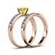4 - Ronia Classic Yellow and White Diamond Bridal Set Ring 