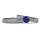 1 - Ronia Classic Blue Sapphire and Diamond Bridal Set Ring 