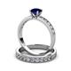 3 - Ronia Classic Blue Sapphire and Diamond Bridal Set Ring 