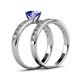 4 - Ronia Classic Tanzanite and Diamond Bridal Set Ring 