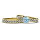 1 - Ronia Classic Aquamarine and Diamond Bridal Set Ring 