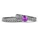 1 - Ronia Classic Amethyst and Diamond Bridal Set Ring 