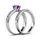 4 - Ronia Classic Amethyst and Diamond Bridal Set Ring 