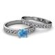 2 - Ronia Classic Blue Topaz and Diamond Bridal Set Ring 