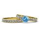 1 - Ronia Classic Blue Topaz and Diamond Bridal Set Ring 