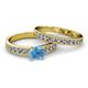 2 - Ronia Classic Blue Topaz and Diamond Bridal Set Ring 