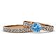1 - Ronia Classic Blue Topaz and Diamond Bridal Set Ring 