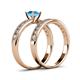 4 - Ronia Classic Blue Topaz and Diamond Bridal Set Ring 