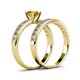 4 - Ronia Classic Citrine and Diamond Bridal Set Ring 