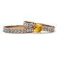 1 - Ronia Classic Citrine and Diamond Bridal Set Ring 