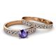 2 - Ronia Classic Iolite and Diamond Bridal Set Ring 