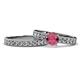 1 - Ronia Classic Rhodolite Garnet and Diamond Bridal Set Ring 