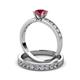 3 - Ronia Classic Rhodolite Garnet and Diamond Bridal Set Ring 