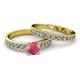 2 - Ronia Classic Rhodolite Garnet and Diamond Bridal Set Ring 