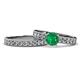1 - Ronia Classic Emerald and Diamond Bridal Set Ring 