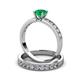 3 - Ronia Classic Emerald and Diamond Bridal Set Ring 
