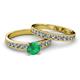 2 - Ronia Classic Emerald and Diamond Bridal Set Ring 
