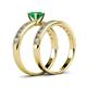 4 - Ronia Classic Emerald and Diamond Bridal Set Ring 