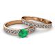 2 - Ronia Classic Emerald and Diamond Bridal Set Ring 