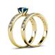 4 - Ronia Classic Blue and White Diamond Bridal Set Ring 