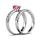 4 - Ronia Classic Pink Tourmaline and Diamond Bridal Set Ring 