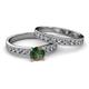2 - Ronia Classic Diamond and Lab Created Alexandrite Bridal Set Ring 
