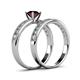 4 - Ronia Classic Red Garnet and Diamond Bridal Set Ring 