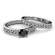2 - Ronia Classic Black and White Diamond Bridal Set Ring 