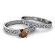 2 - Ronia Classic Smoky Quartz and Diamond Bridal Set Ring 